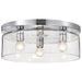 Flush Mount Nuvo 60-8074 Marlowe - 15 Inch Flush Mount - Polished Nickel with Clear Glass - Polished Nickel Finish Nuvo