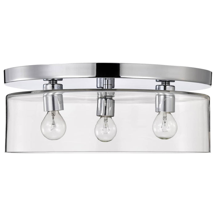 Flush Mount Nuvo 60-8074 Marlowe - 15 Inch Flush Mount - Polished Nickel with Clear Glass - Polished Nickel Finish Nuvo