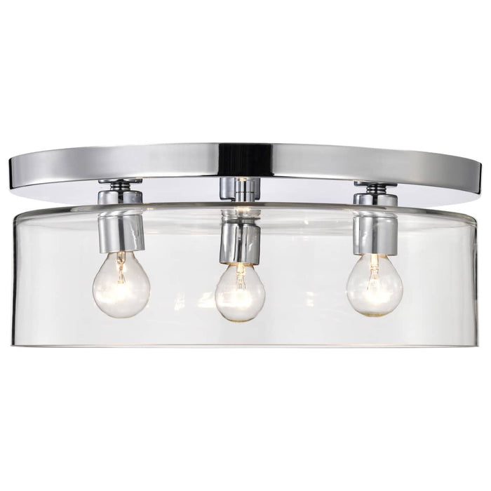 Flush Mount Nuvo 60-8074 Marlowe - 15 Inch Flush Mount - Polished Nickel with Clear Glass - Polished Nickel Finish Nuvo