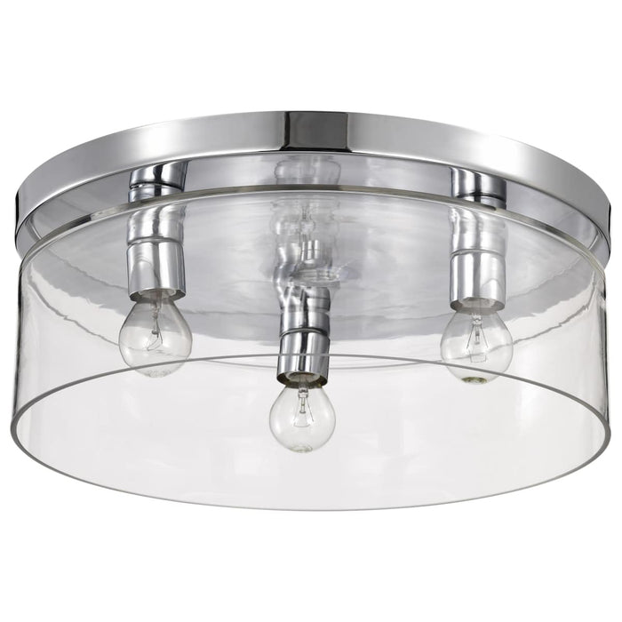 Flush Mount Nuvo 60-8074 Marlowe - 15 Inch Flush Mount - Polished Nickel with Clear Glass - Polished Nickel Finish Nuvo