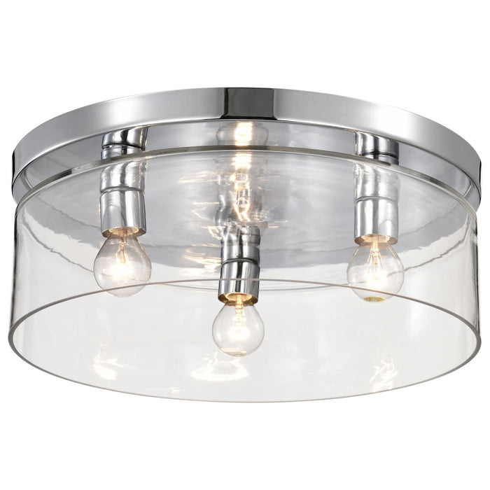 Flush Mount Nuvo 60-8074 Marlowe - 15 Inch Flush Mount - Polished Nickel with Clear Glass - Polished Nickel Finish Nuvo