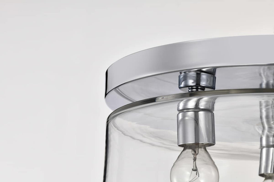 Flush Mount Nuvo 60-8074 Marlowe - 15 Inch Flush Mount - Polished Nickel with Clear Glass - Polished Nickel Finish Nuvo
