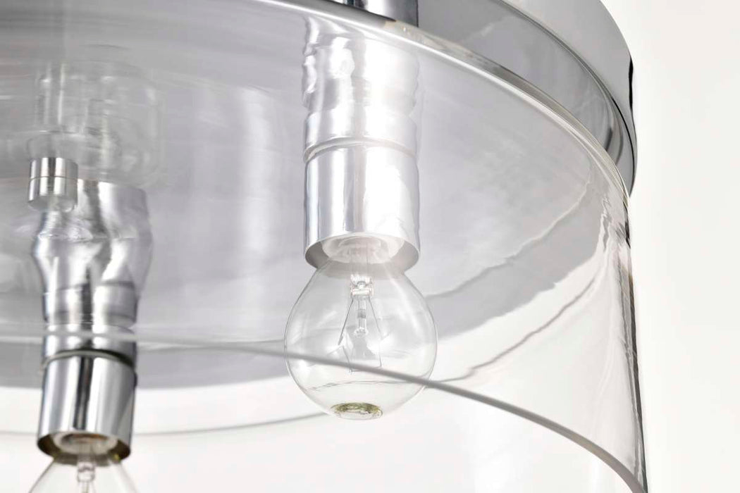Flush Mount Nuvo 60-8074 Marlowe - 15 Inch Flush Mount - Polished Nickel with Clear Glass - Polished Nickel Finish Nuvo