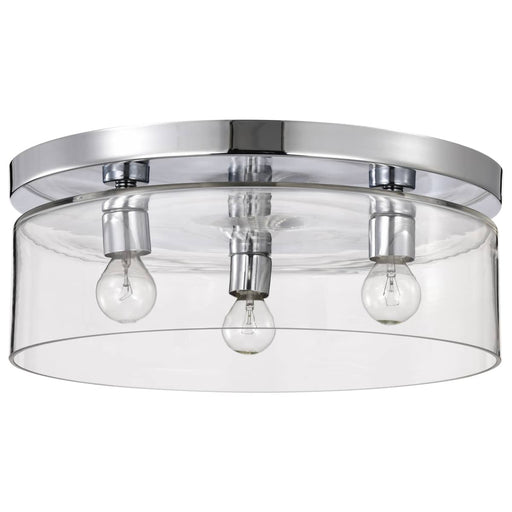 Flush Mount Nuvo 60-8074 Marlowe - 15 Inch Flush Mount - Polished Nickel with Clear Glass - Polished Nickel Finish Nuvo