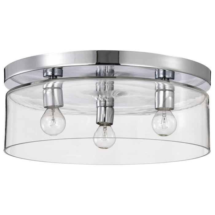 Flush Mount Nuvo 60-8074 Marlowe - 15 Inch Flush Mount - Polished Nickel with Clear Glass - Polished Nickel Finish Nuvo
