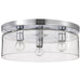 Flush Mount Nuvo 60-8074 Marlowe - 15 Inch Flush Mount - Polished Nickel with Clear Glass - Polished Nickel Finish Nuvo