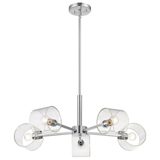 Chandelier Nuvo 60-8075 Marlowe - 28 Inch 5 Light Chandelier - Polished Nickel with Clear Glass - Polished Nickel Finish Nuvo