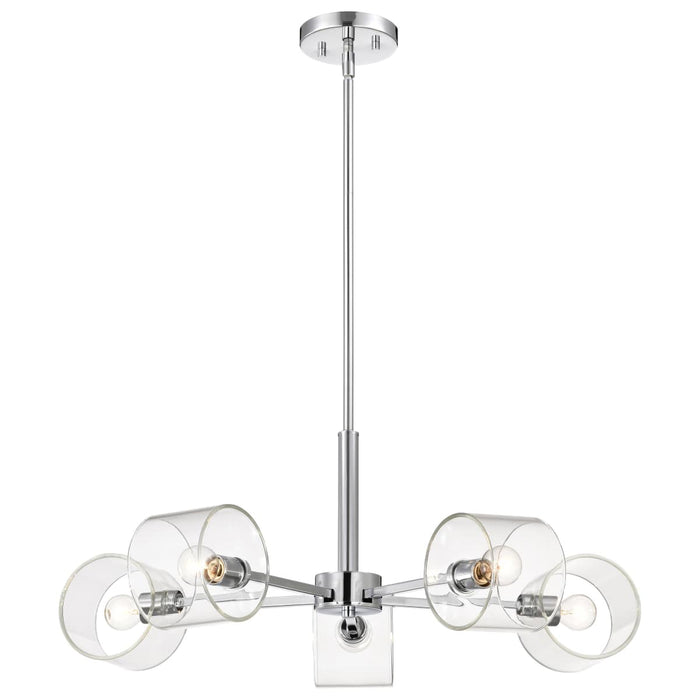 Chandelier Nuvo 60-8075 Marlowe - 28 Inch 5 Light Chandelier - Polished Nickel with Clear Glass - Polished Nickel Finish Nuvo