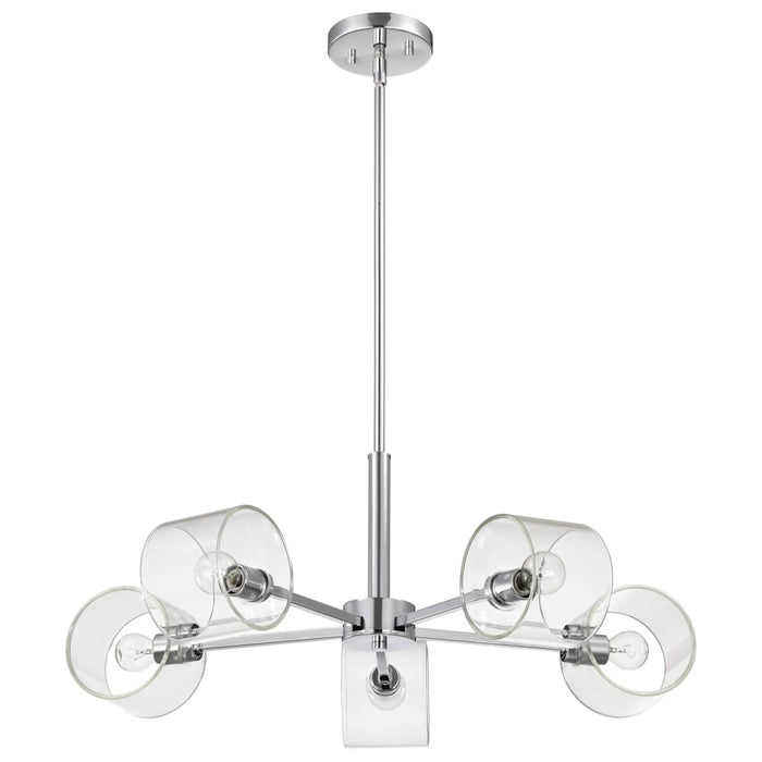 Chandelier Nuvo 60-8075 Marlowe - 28 Inch 5 Light Chandelier - Polished Nickel with Clear Glass - Polished Nickel Finish Nuvo