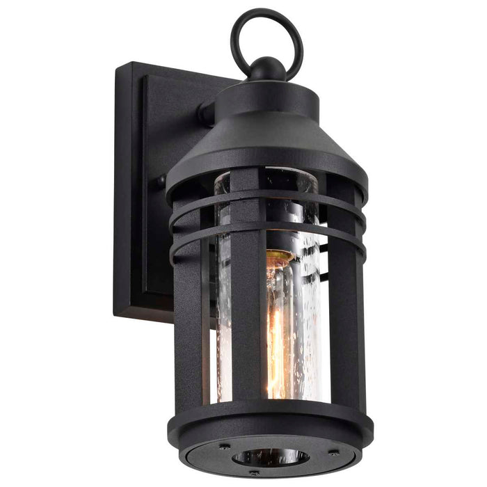 Wall Lantern Nuvo 60-8101 Wilton - 1 Light Small Wall Lantern - Matte Black with Clear Seeded Glass Nuvo