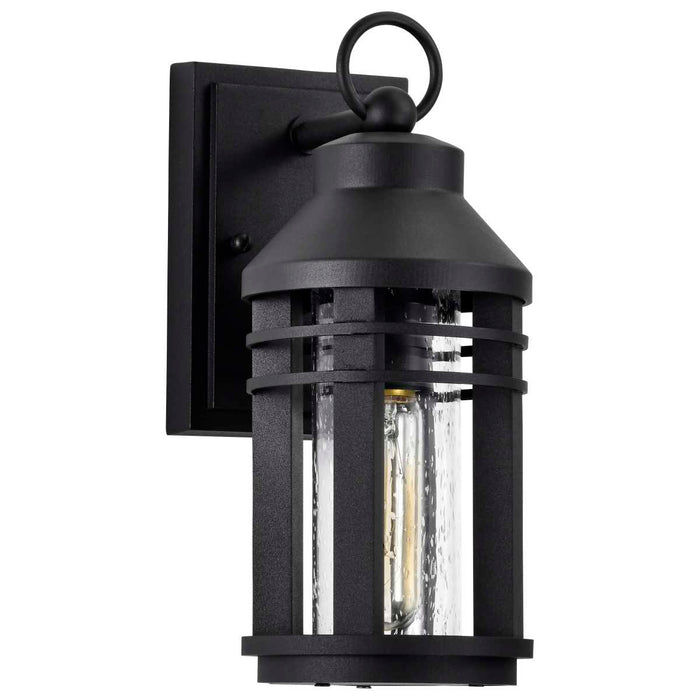 Wall Lantern Nuvo 60-8101 Wilton - 1 Light Small Wall Lantern - Matte Black with Clear Seeded Glass Nuvo