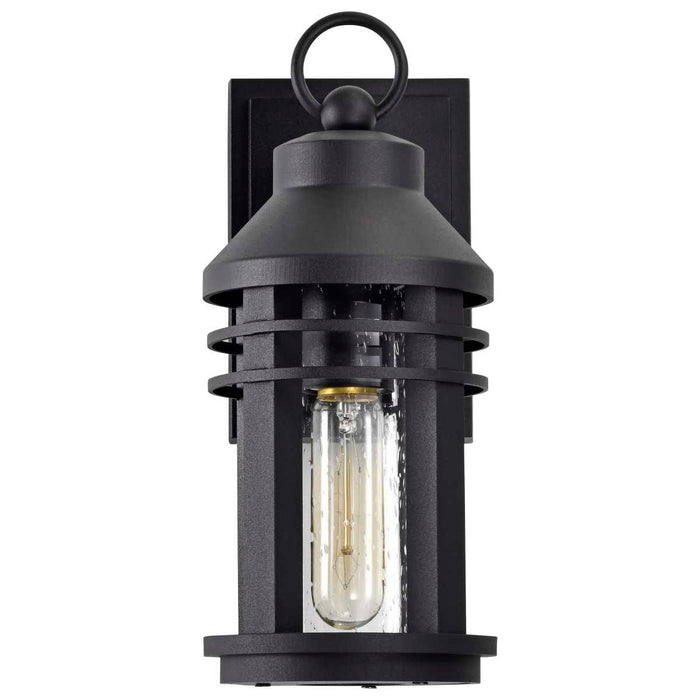 Wall Lantern Nuvo 60-8101 Wilton - 1 Light Small Wall Lantern - Matte Black with Clear Seeded Glass Nuvo