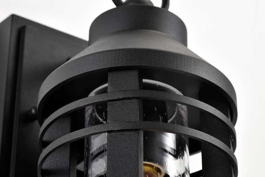 Wall Lantern Nuvo 60-8101 Wilton - 1 Light Small Wall Lantern - Matte Black with Clear Seeded Glass Nuvo