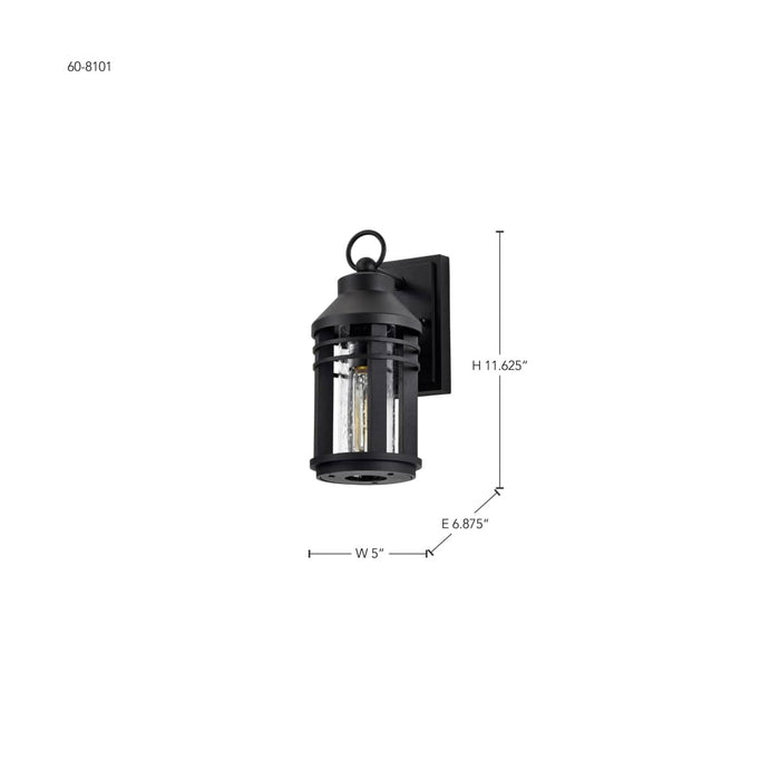 Wall Lantern Nuvo 60-8101 Wilton - 1 Light Small Wall Lantern - Matte Black with Clear Seeded Glass Nuvo