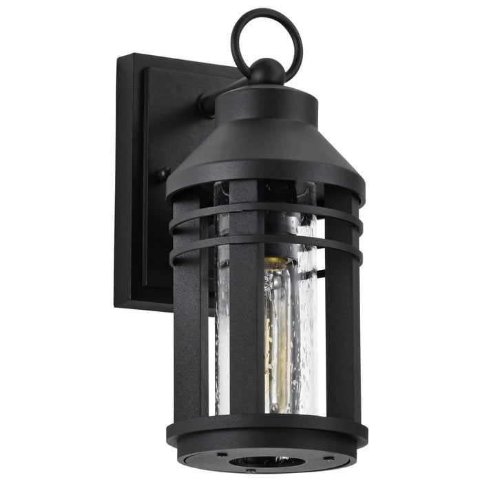 Wall Lantern Nuvo 60-8101 Wilton - 1 Light Small Wall Lantern - Matte Black with Clear Seeded Glass Nuvo