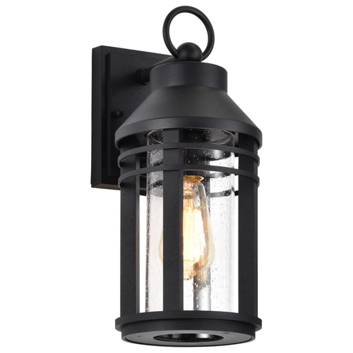 Wall Lantern Nuvo 60-8102 Wilton - 1 Light Medium Wall Lantern - Matte Black with Clear Seeded Glass Nuvo