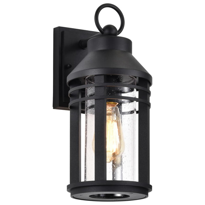 Wall Lantern Nuvo 60-8102 Wilton - 1 Light Medium Wall Lantern - Matte Black with Clear Seeded Glass Nuvo