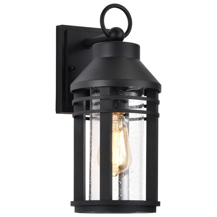 Wall Lantern Nuvo 60-8102 Wilton - 1 Light Medium Wall Lantern - Matte Black with Clear Seeded Glass Nuvo