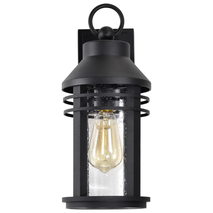 Wall Lantern Nuvo 60-8102 Wilton - 1 Light Medium Wall Lantern - Matte Black with Clear Seeded Glass Nuvo