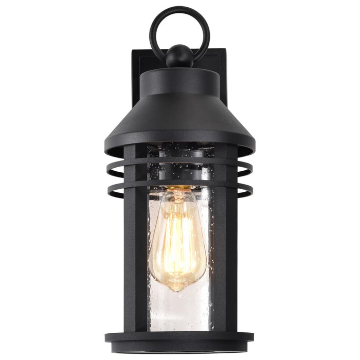 Wall Lantern Nuvo 60-8102 Wilton - 1 Light Medium Wall Lantern - Matte Black with Clear Seeded Glass Nuvo