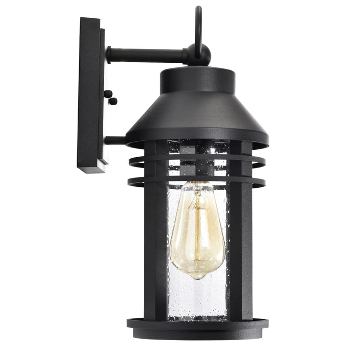 Wall Lantern Nuvo 60-8102 Wilton - 1 Light Medium Wall Lantern - Matte Black with Clear Seeded Glass Nuvo