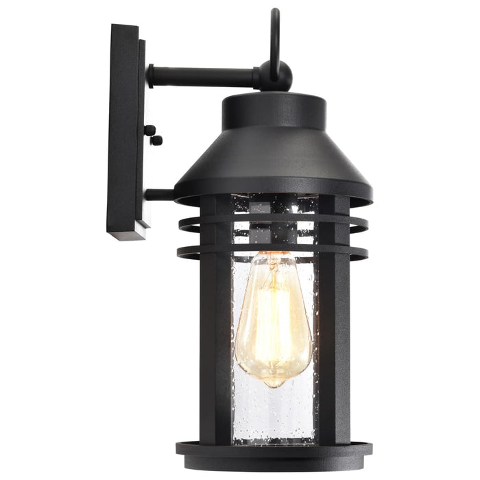 Wall Lantern Nuvo 60-8102 Wilton - 1 Light Medium Wall Lantern - Matte Black with Clear Seeded Glass Nuvo