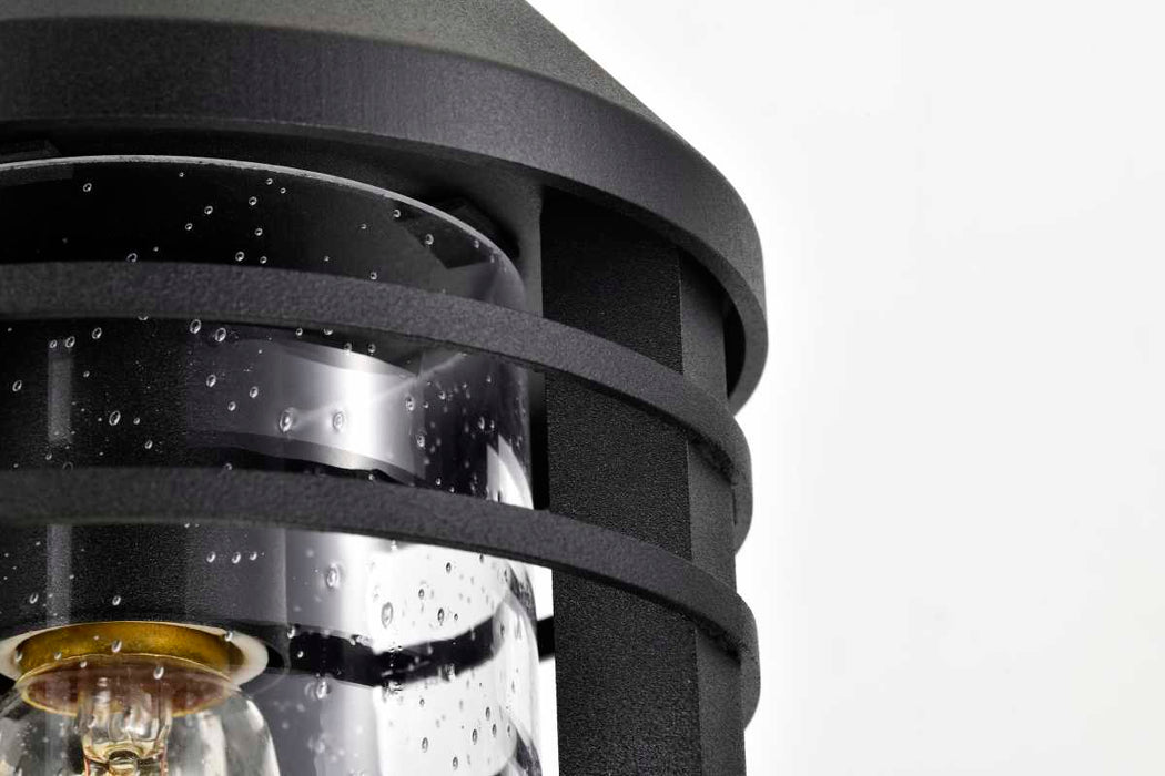 Wall Lantern Nuvo 60-8102 Wilton - 1 Light Medium Wall Lantern - Matte Black with Clear Seeded Glass Nuvo