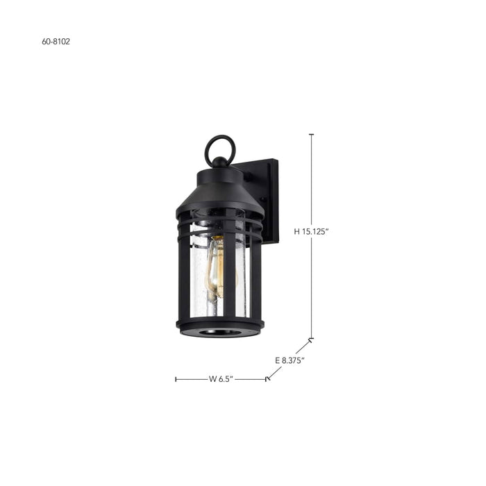 Wall Lantern Nuvo 60-8102 Wilton - 1 Light Medium Wall Lantern - Matte Black with Clear Seeded Glass Nuvo
