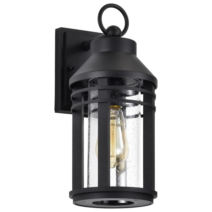Wall Lantern Nuvo 60-8102 Wilton - 1 Light Medium Wall Lantern - Matte Black with Clear Seeded Glass Nuvo