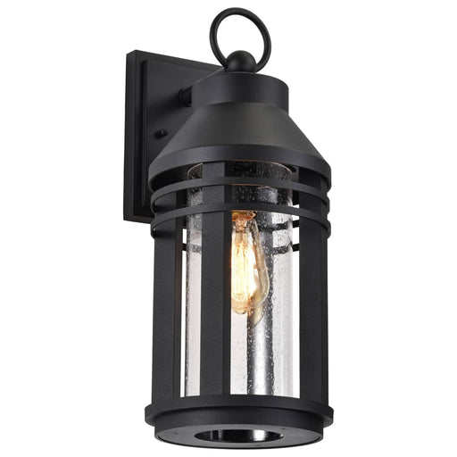 Wall Lantern Nuvo 60-8103 Wilton - 1 Light Large Wall Lantern - Matte Black with Clear Seeded Glass Nuvo