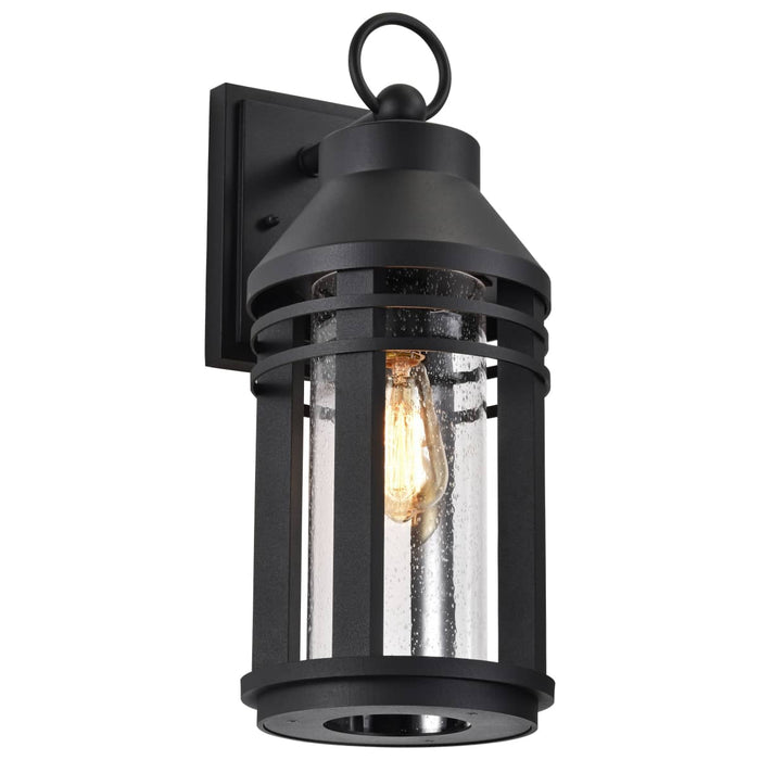 Wall Lantern Nuvo 60-8103 Wilton - 1 Light Large Wall Lantern - Matte Black with Clear Seeded Glass Nuvo