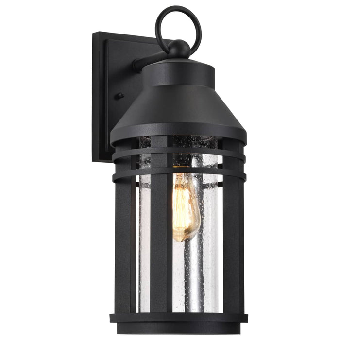 Wall Lantern Nuvo 60-8103 Wilton - 1 Light Large Wall Lantern - Matte Black with Clear Seeded Glass Nuvo