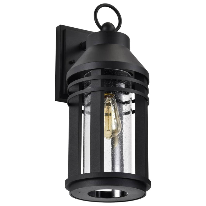 Wall Lantern Nuvo 60-8103 Wilton - 1 Light Large Wall Lantern - Matte Black with Clear Seeded Glass Nuvo