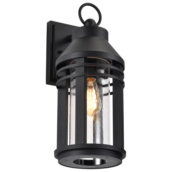Wall Lantern Nuvo 60-8103 Wilton - 1 Light Large Wall Lantern - Matte Black with Clear Seeded Glass Nuvo