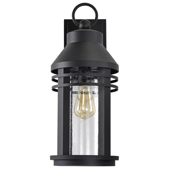 Wall Lantern Nuvo 60-8103 Wilton - 1 Light Large Wall Lantern - Matte Black with Clear Seeded Glass Nuvo