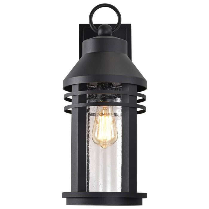 Wall Lantern Nuvo 60-8103 Wilton - 1 Light Large Wall Lantern - Matte Black with Clear Seeded Glass Nuvo