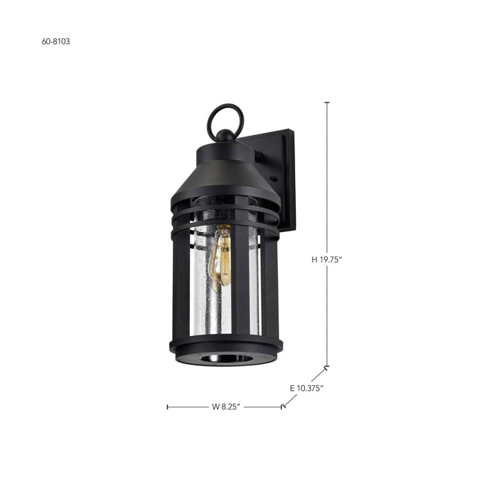 Wall Lantern Nuvo 60-8103 Wilton - 1 Light Large Wall Lantern - Matte Black with Clear Seeded Glass Nuvo