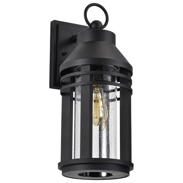 Wall Lantern Nuvo 60-8103 Wilton - 1 Light Large Wall Lantern - Matte Black with Clear Seeded Glass Nuvo