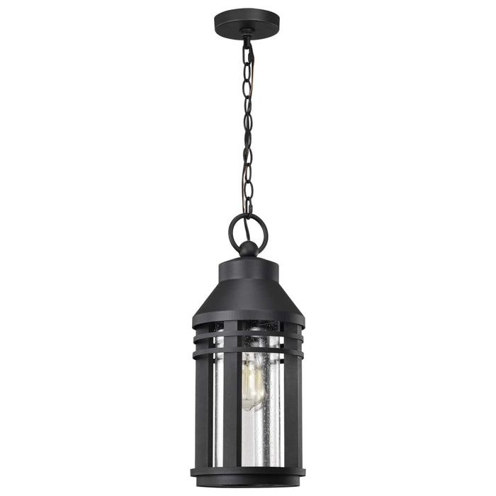 Hanging Lantern Nuvo 60-8104 Wilton - 1 Light Hanging Lantern - Matte Black with Clear Seeded Glass Nuvo