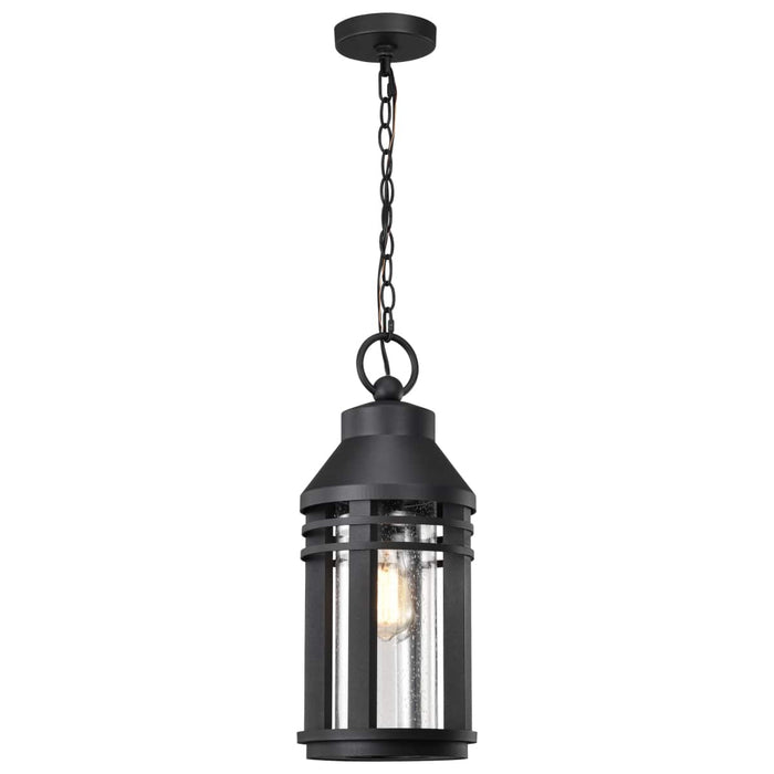 Hanging Lantern Nuvo 60-8104 Wilton - 1 Light Hanging Lantern - Matte Black with Clear Seeded Glass Nuvo