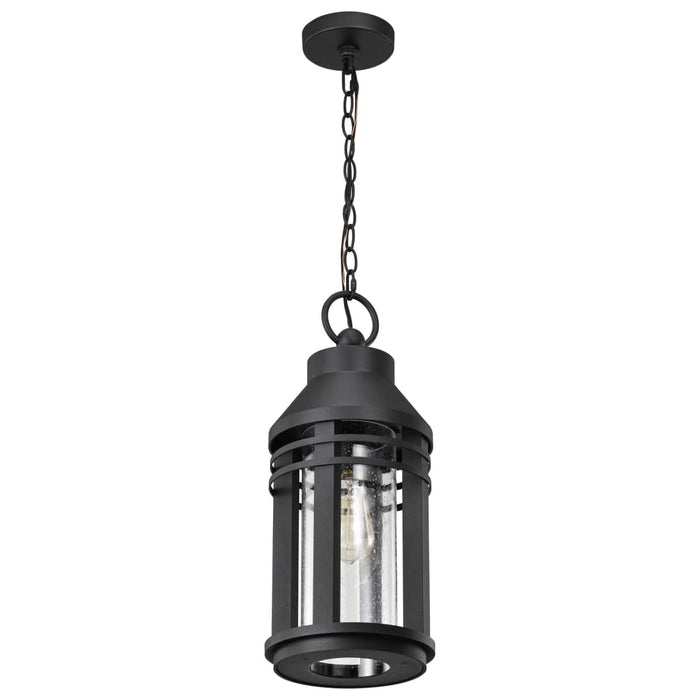 Hanging Lantern Nuvo 60-8104 Wilton - 1 Light Hanging Lantern - Matte Black with Clear Seeded Glass Nuvo
