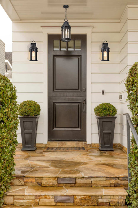 Hanging Lantern Nuvo 60-8104 Wilton - 1 Light Hanging Lantern - Matte Black with Clear Seeded Glass Nuvo