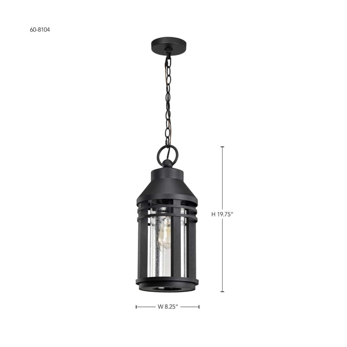Hanging Lantern Nuvo 60-8104 Wilton - 1 Light Hanging Lantern - Matte Black with Clear Seeded Glass Nuvo