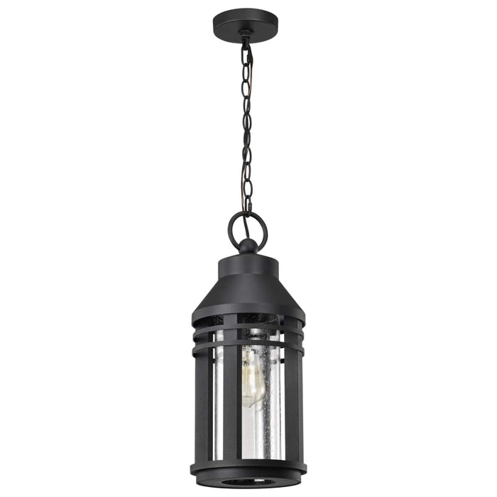 Hanging Lantern Nuvo 60-8104 Wilton - 1 Light Hanging Lantern - Matte Black with Clear Seeded Glass Nuvo