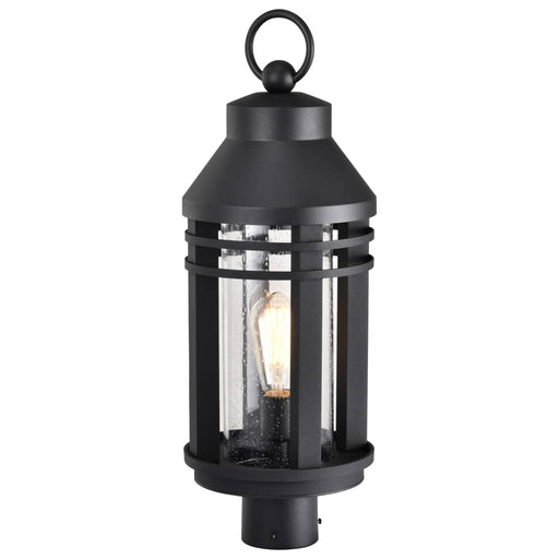 Post Top Nuvo 60-8105 Wilton - 1 Light Post Top - Matte Black with Clear Seeded Glass Nuvo