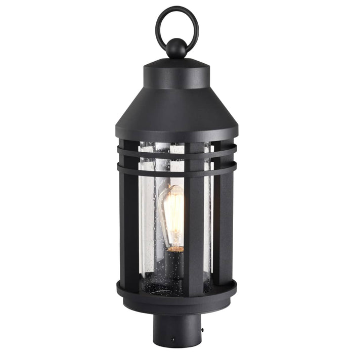 Post Top Nuvo 60-8105 Wilton - 1 Light Post Top - Matte Black with Clear Seeded Glass Nuvo