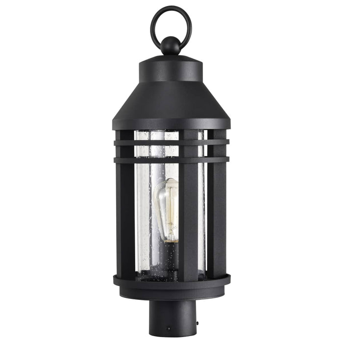 Post Top Nuvo 60-8105 Wilton - 1 Light Post Top - Matte Black with Clear Seeded Glass Nuvo