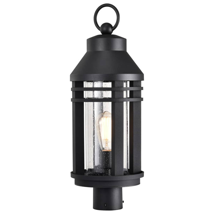 Post Top Nuvo 60-8105 Wilton - 1 Light Post Top - Matte Black with Clear Seeded Glass Nuvo