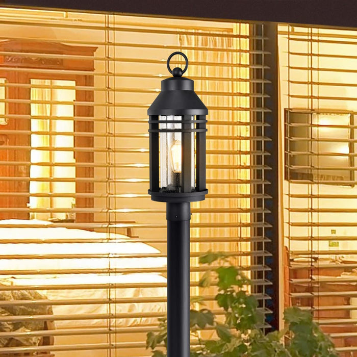 Post Top Nuvo 60-8105 Wilton - 1 Light Post Top - Matte Black with Clear Seeded Glass Nuvo