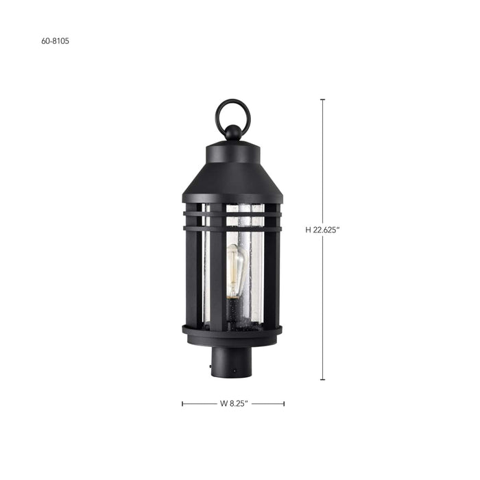 Post Top Nuvo 60-8105 Wilton - 1 Light Post Top - Matte Black with Clear Seeded Glass Nuvo
